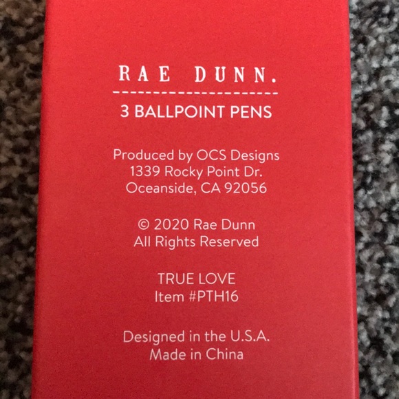 Rae Dunn Red Pen Set TRUE LOVE, BE MINE, SOUL MATE - Picture 3 of 3